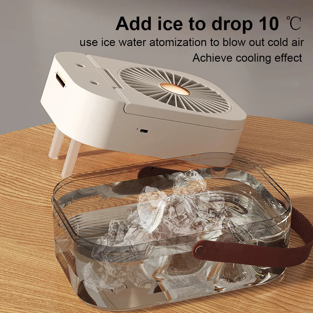 Mini Air Conditioner Fan with C Type Charging Cable