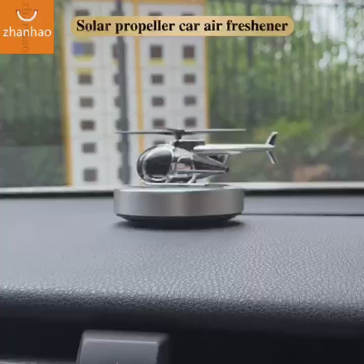 Car Solar Air Freshener Automatic Rotation Dashboard Helicopter